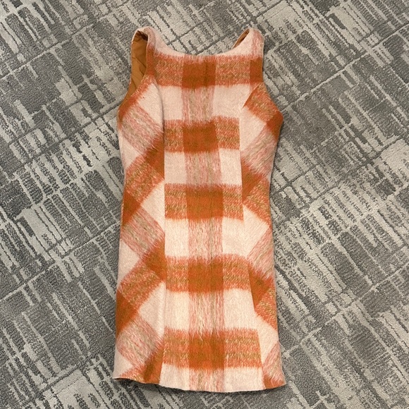 Anthropologie Orange and Cream Checkered Mini Dress - Picture 4 of 4